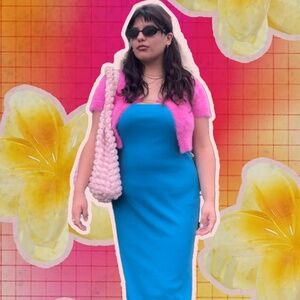Princess Polly blue strapless maxi dress